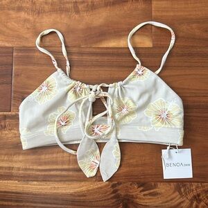 Benoa Swim Ari bikini top Yellow Hapa S NWT